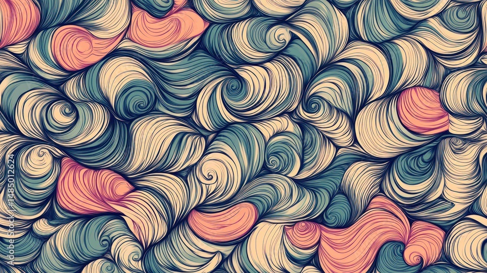 Aufkleber flowing lines create an elegant abstract swirl design; wallpaper textu