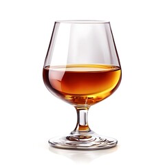 Amber Elixir in Glass: A captivating image showcases a full glass of rich, amber-colored spirit. The crystal-clear glass, elegant in its simplicity, enhances the visual appeal of the beverage.