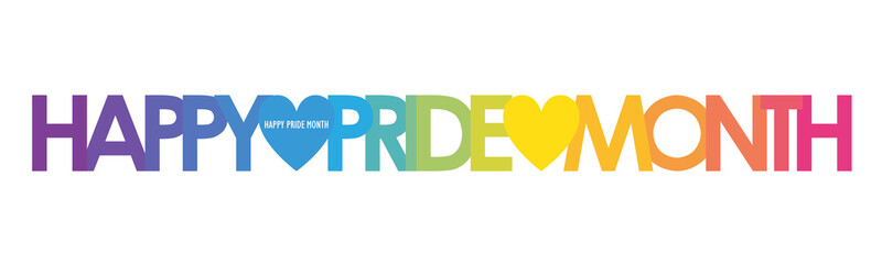 Fototapeta na wymiar HAPPY PRIDE MONTH colorful typography banner with rainbow gradient on transparent background