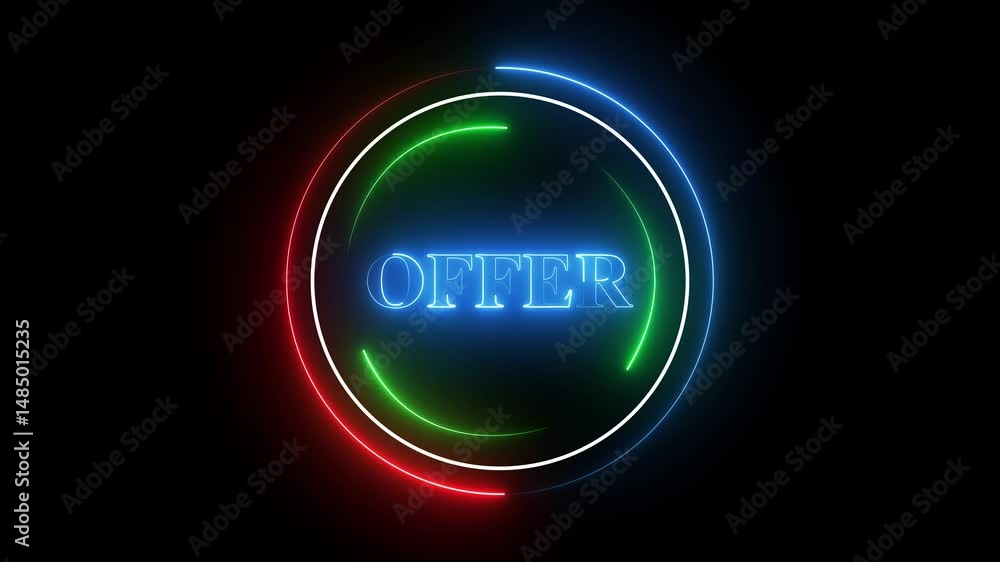 Poster abstract glowing neon text of 