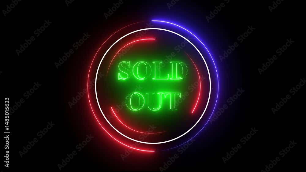 Poster abstract glowing neon text of 