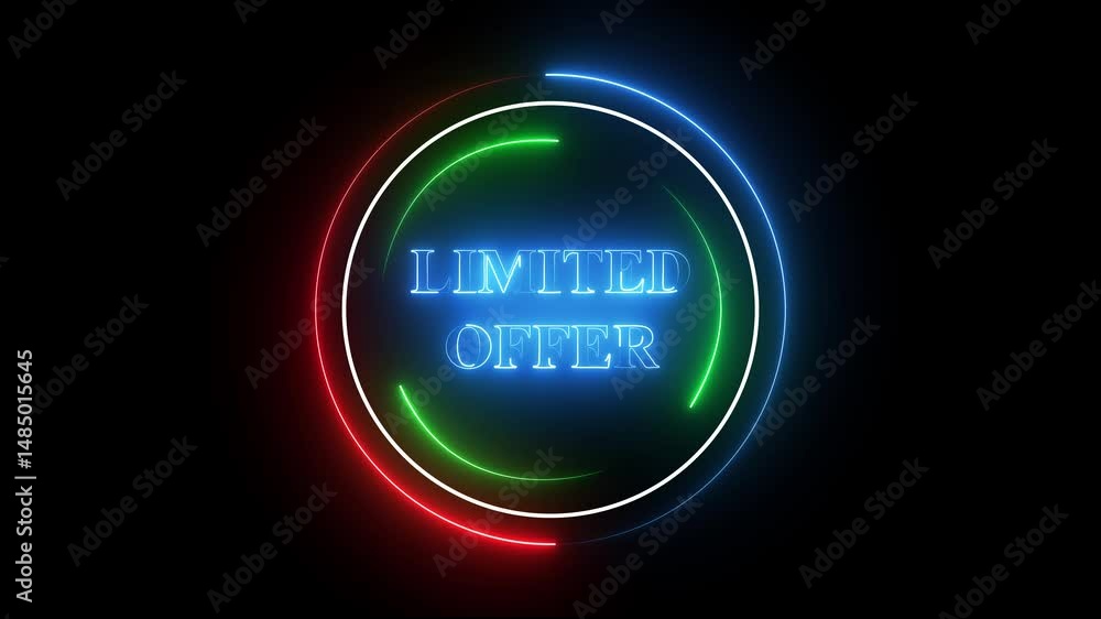 Poster abstract glowing neon text of 