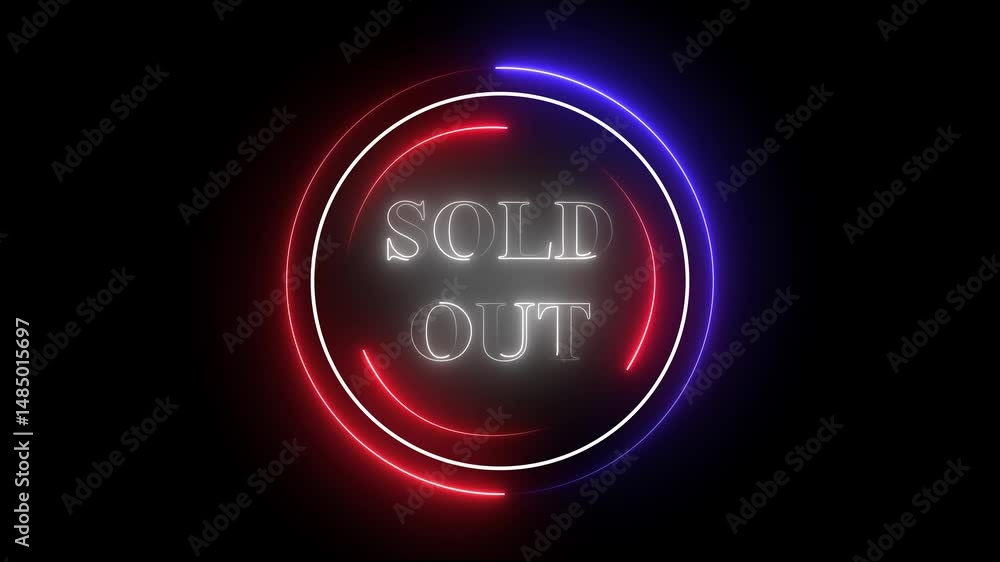 Poster abstract glowing neon text of 