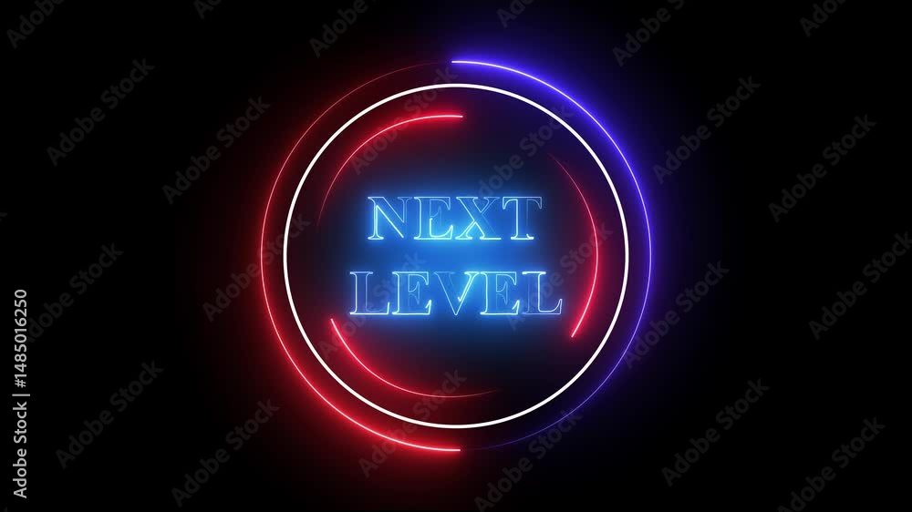 Poster abstract glowing neon text of 