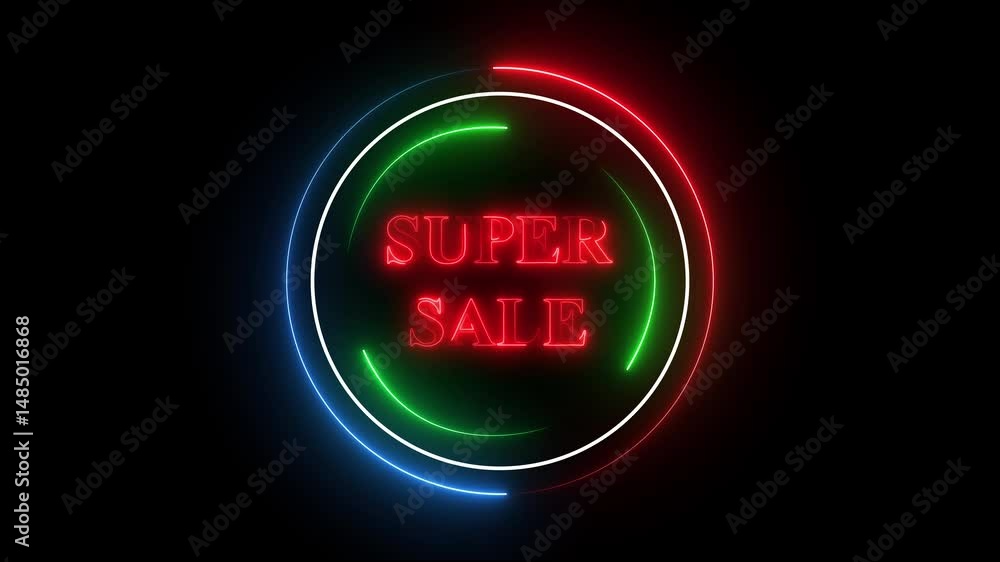 Poster abstract glowing neon text of 