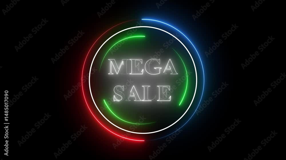 Poster abstract glowing neon text of 