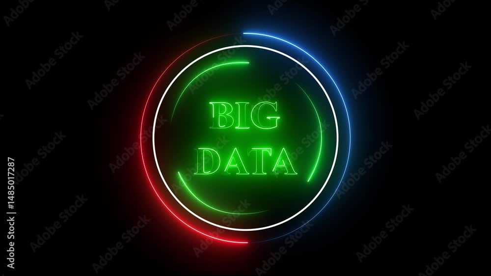 Poster abstract glowing neon text of 