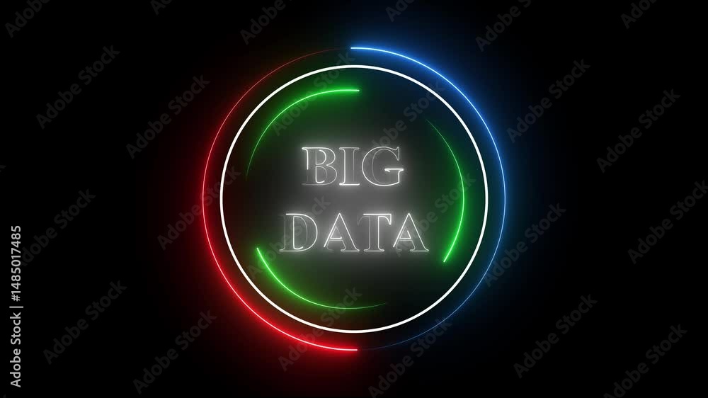 Poster abstract glowing neon text of 