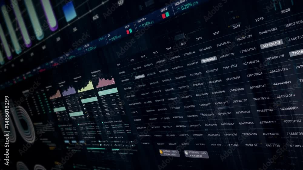 Leinwandbilder dynamic data visuals for business info graphics, animated charts, and data-driven insights for a bus