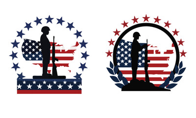 memorial day set icon 