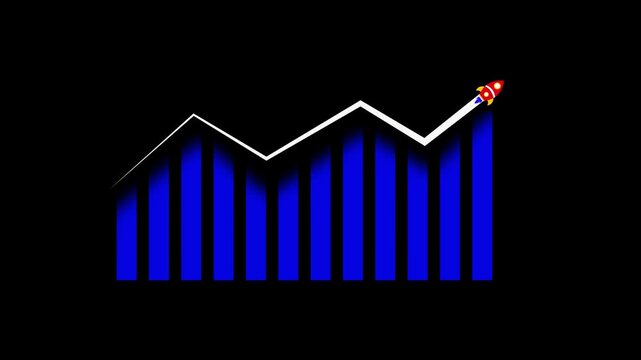abstract Business growth and success arrow, growing business chart animation. 4k motion graphics animation.