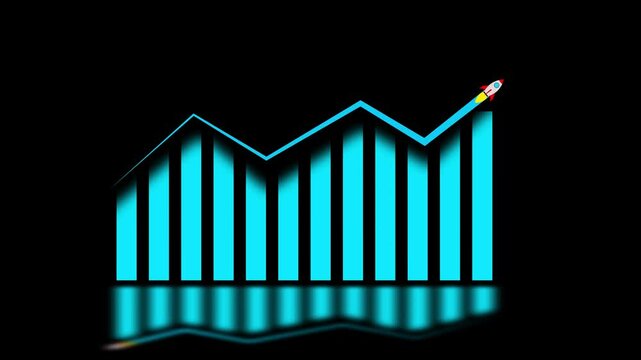 abstract Business growth and success arrow, growing business chart animation. 4k motion graphics animation.