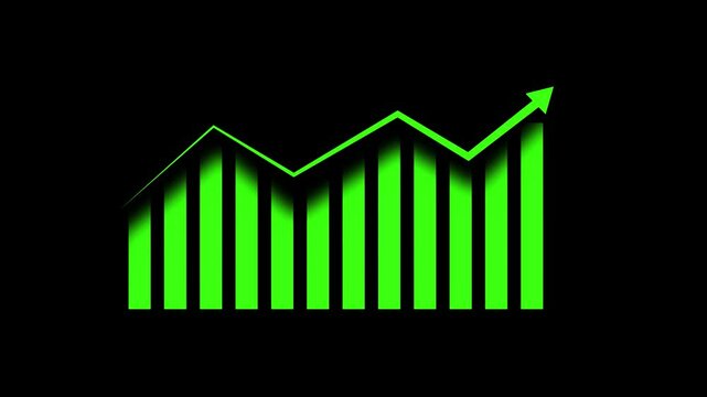 abstract Business growth and success arrow, growing business chart animation. 4k motion graphics animation.