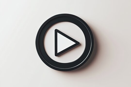 Play button icon, circular design