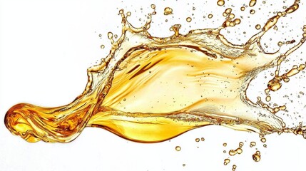 The elegance of a single vegetable oil splash portrayed on a clean surface.