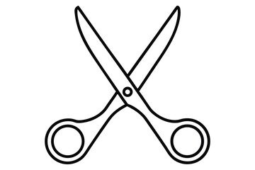 Simple black and white illustration of scissors