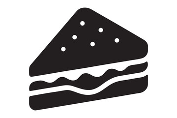 Simple Black and White Sandwich Icon