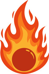 Basic flame icon with round fire shape