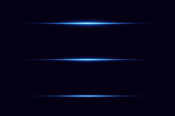 A collection of blue light effects, lens flare, and neon lines. On a black background.