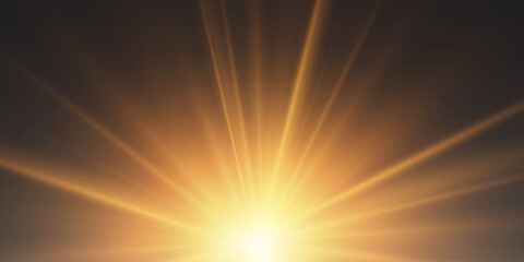 Obraz premium Realistic optical flare and light effect. An explosion of rays and a star flash.