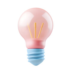 Vibrant,  pink lightbulb with pastel accents and light-colored filaments.  The image showcases a stylish, modern design element.