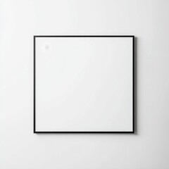 Blank Square Frame Mockup on White WallModern Minimalist Design Template for Presentation