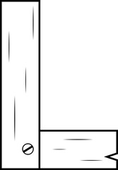 l wood borad letter outline