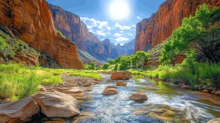 Canyon River Sunlight
