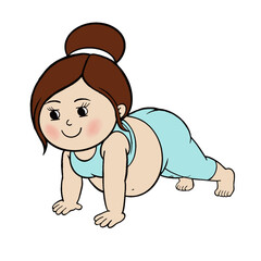 Woman doing planking exercises 