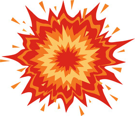 Flat fireball design in warm colors – vector template for digital illustrations