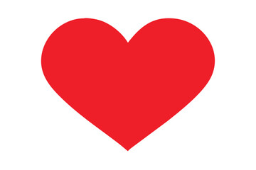 Simple Red Heart Shape Icon for Love Valentines Day Design