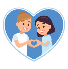 Mother and Baby Forming Heart Shape Vector