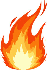 Vector hot fireball with stylized sunburst – clear lines and warm color gradient