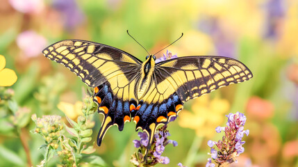 A delicate butterfly alighting on a bloom, showcasing nature&rsquo;s vibrant and artistic palette
