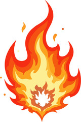 Fantasy fireball spell icon vector – clean flames with magical glow for RPG UI
