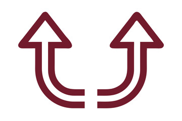 Double Arrow Icon Upward Curved Lines Graphic Design Element