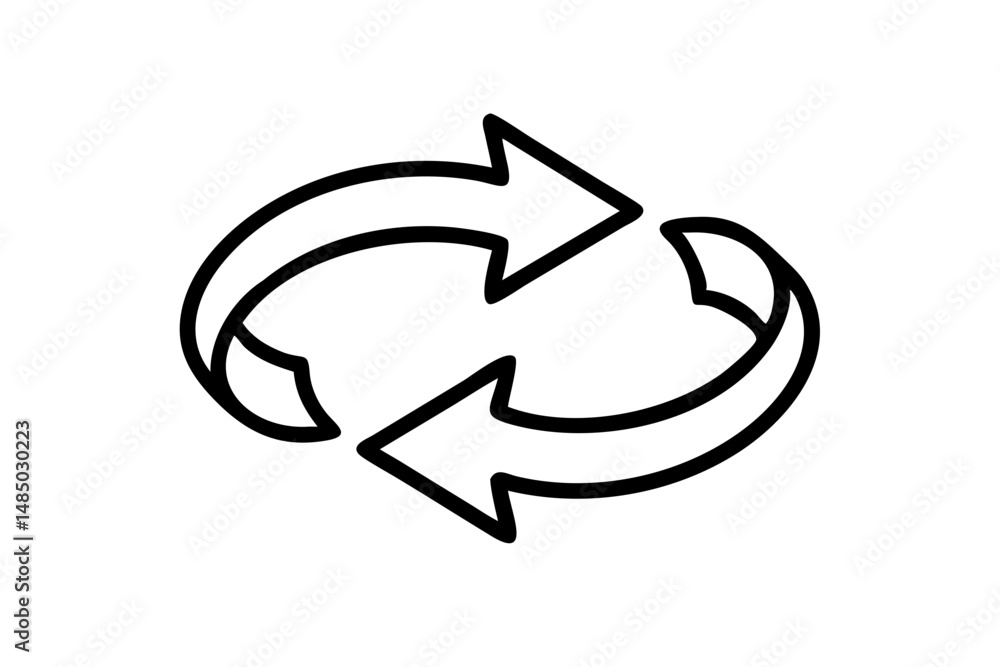 Poster circular arrows icon representing exchange transfer and rotation