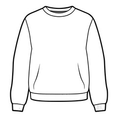 Blank White Crew Neck Sweatshirt Long Sleeve Template Fashion Design