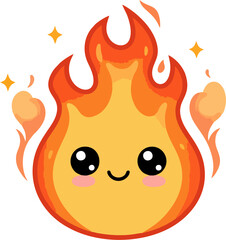 Elemental fireball vector for fantasy RPG – clear outline and soft glow