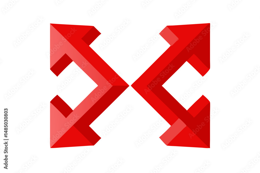 Poster abstract red arrows intertwined design element for technology