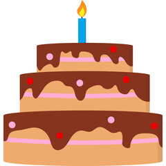 Illustration of Birthday Cake