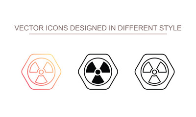 Radioactive zone icon design with white background stock illustration