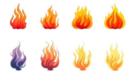 Flame Vector Icons Collection for Professional Design Projects