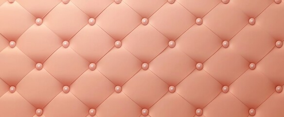 Peach Colored Tufted Upholstery Texture with Diamond Pattern