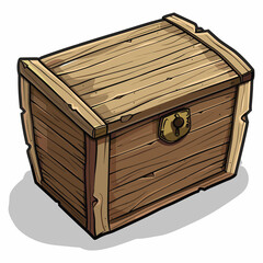 elegant illustration of a wooden treasure chest