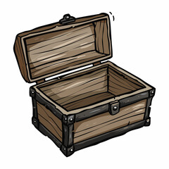 elegant illustration of a wooden treasure chest