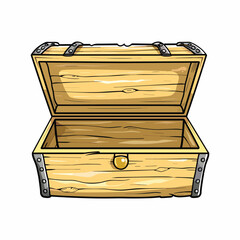elegant illustration of a wooden treasure chest