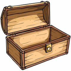 elegant illustration of a wooden treasure chest