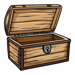 elegant illustration of a wooden treasure chest