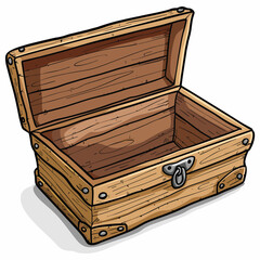 elegant illustration of a wooden treasure chest